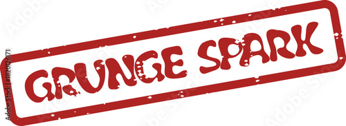 Red Grunge Spark Stamp Impression for Creative Projects and Digital Branding