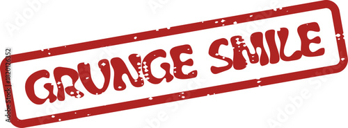 Distressed red rubber stamp displaying the warm and unique expression Grunge Smile