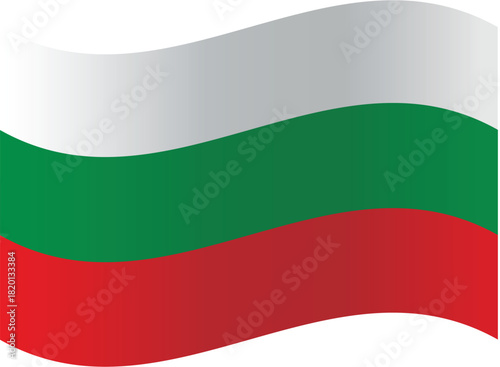 Waving flag of Bulgaria a simple vector illustration of the national symbol isolated on white background