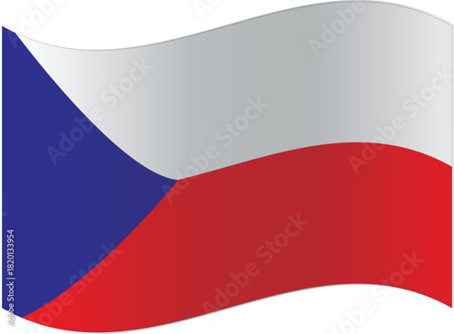 Waving Czech Republic flag a vector illustration of the national symbol isolated on white background