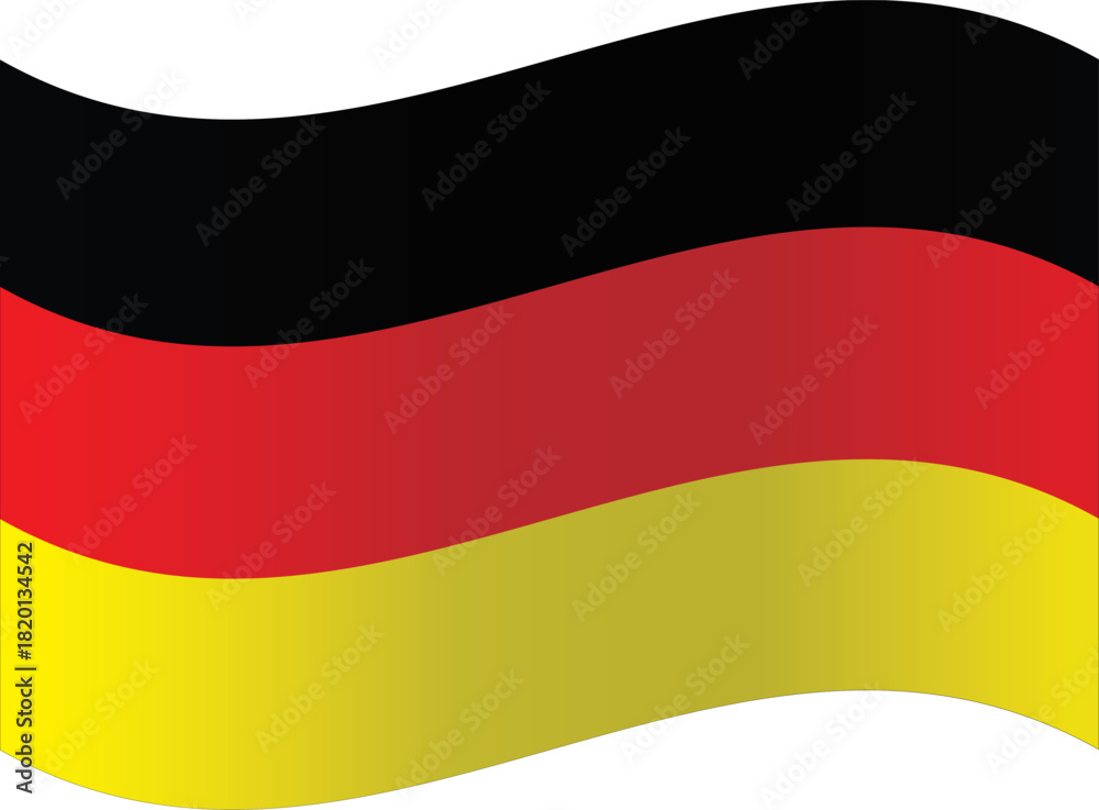 Naklejka premium Waving German flag a vector illustration of national pride perfect for patriotic events and cultural representations