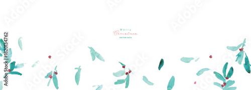 水彩画。水彩タッチのクリスマス植物背景フレーム。ヒイラギのクリスマスフレーム。ベクター化された水彩画。
Watercolor painting. Watercolor Christmas plant background frame. Christmas holly frame. Vectorized watercolor painting