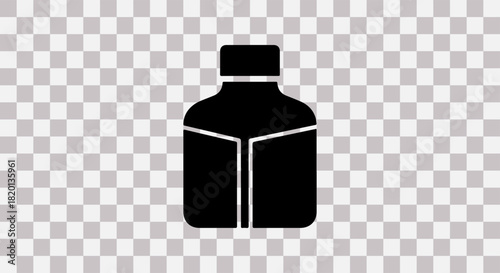 Black silhouette of a liquor bottle on a transparent background