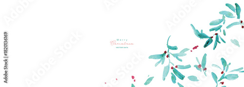 水彩画。水彩タッチのクリスマス植物背景フレーム。ヒイラギのクリスマスフレーム。ベクター化された水彩画。
Watercolor painting. Watercolor Christmas plant background frame. Christmas holly frame. Vectorized watercolor painting