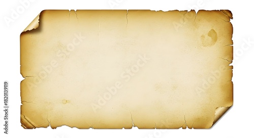 Aged Parchment Paper Texture with Curled Corners perfect for website banner, invitation design, certificate background, digital scrapbook, graphic
