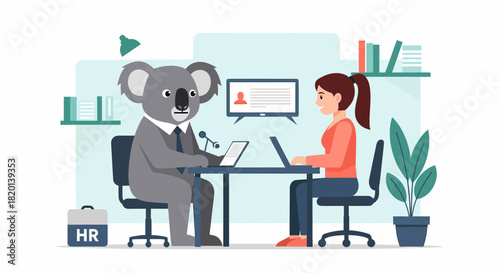 Creative Job Interview With A Koala As A Hr Manager