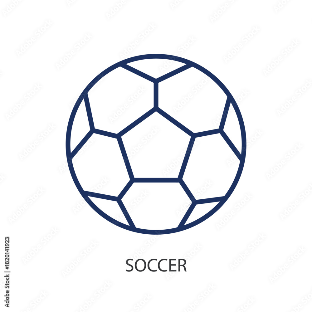 Fototapeta premium Soccer thin line icons. Original vector illustration.