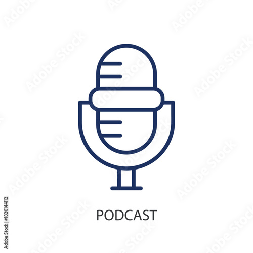 Podcast thin line icons. Original vector illustration.