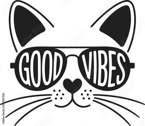 Good Vibes Kitty Cat SVG