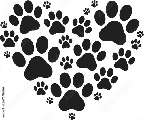 Paw Heart SVG, I Love Animals SVG