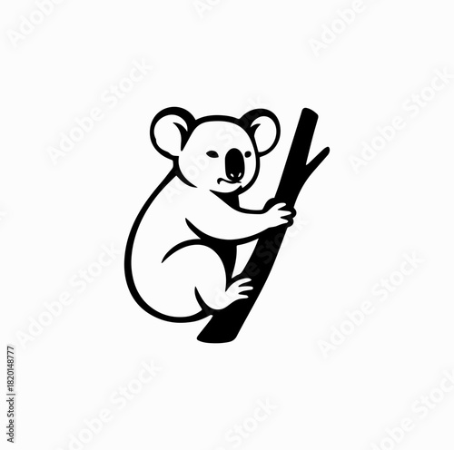 Koala on Eucalyptus Tree Silhouette