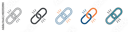 Link Icon Set Multiple Style Collection