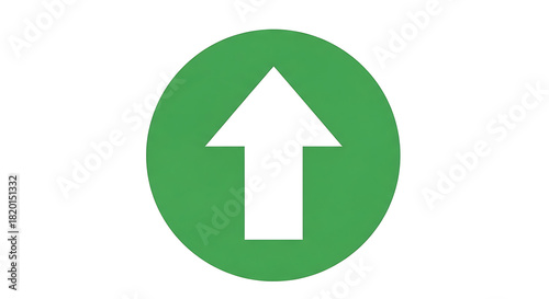 Free Download Green oval shape with a white upward pointing arrow symbol isolated on white background - GFXLoad