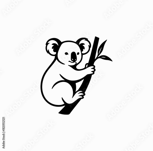 Koala on Eucalyptus Tree Silhouette