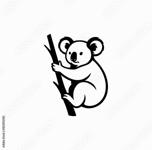 Koala on Eucalyptus Tree Silhouette