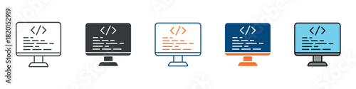 Coding Icon Set Multiple Style Collection