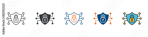 Cyber Security Icon Set Multiple Style Collection