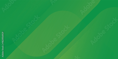 Green abstract background with smooth geometric shapes, soft gradients and diagonal lines.