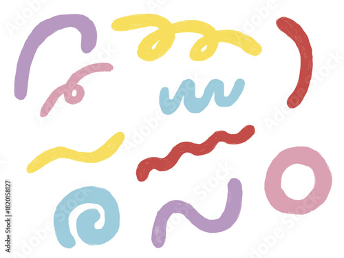 手描きあしらいセット　模様　線