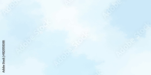 Beautiful, bright blue sky with fluffy white clouds, a perfect nature cloudscape view