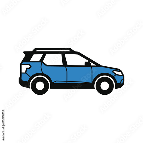Blue suv vehicle illustration isolated on white background