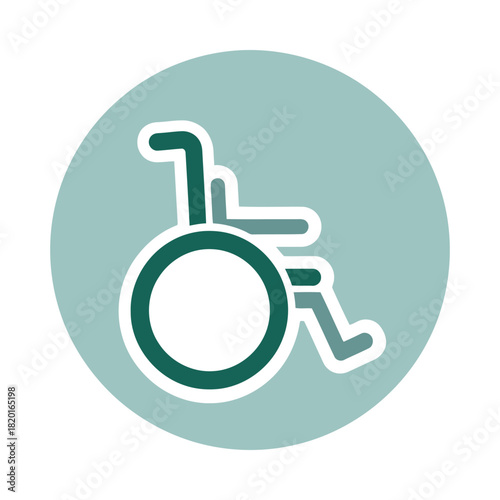 Disability access pictogram. mobility assistance graphic design.