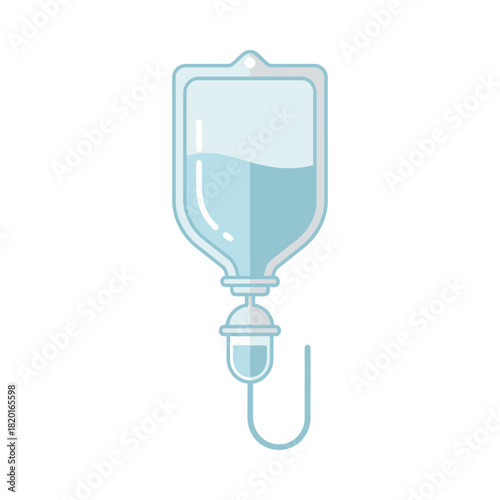 Intravenous drip fluid bag isolated medical illustration icon