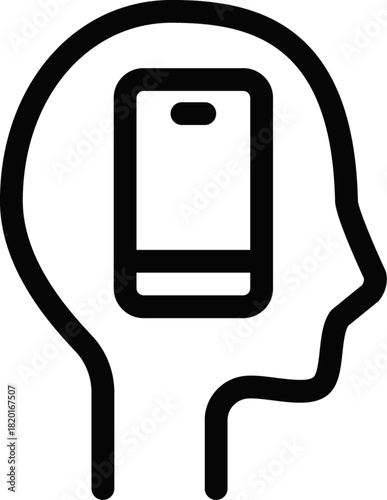 Phone addiction icon