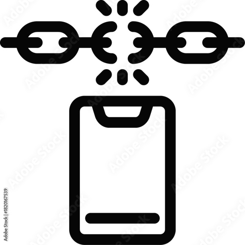 Smartphone break chain icon