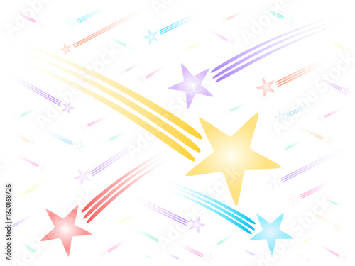 Pastel Meteor Waltz – Whimsical Stars in Flight