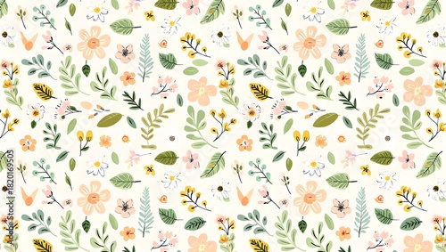 Soft Watercolor Meadow Floral Background Wallpaper