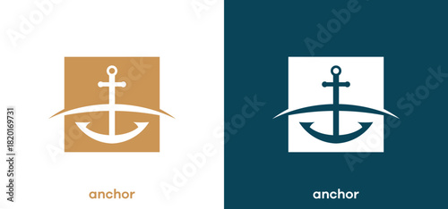 Illustration vector of a logo design with a unique anchor idea.