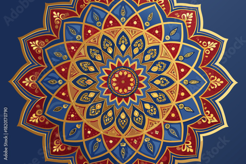 Stunning Islamic Mandala Rosette Bold Royal Colors Premium Digital Asset