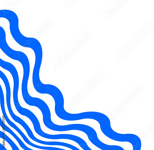 Abstract Wavy Line Corner Border Set for Modern Minimalist Design and Creative Decorative Elements