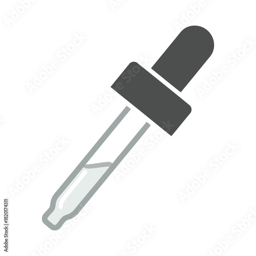 Dropper icon with liquid for precise measurement in science apps.
