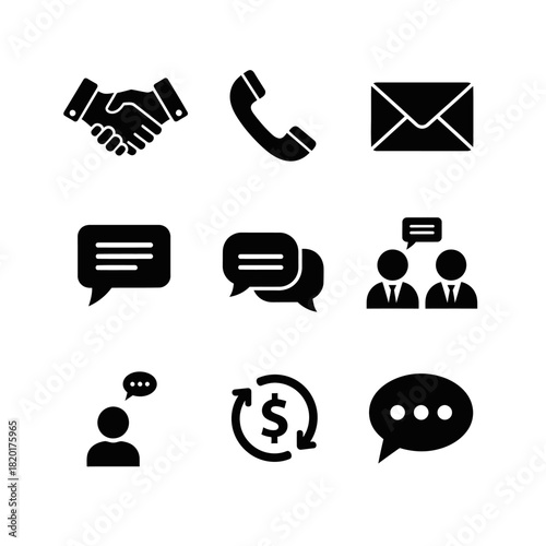 Messaging and Refund Business Interface Icon Set