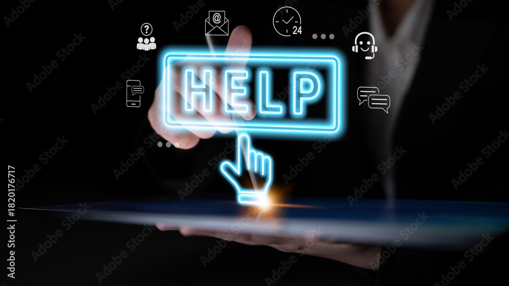 Naklejka premium Digital customer support system provides quick assistance, real-time chat, and communication solutions, improving service efficiency, response time, and user satisfaction. Parse