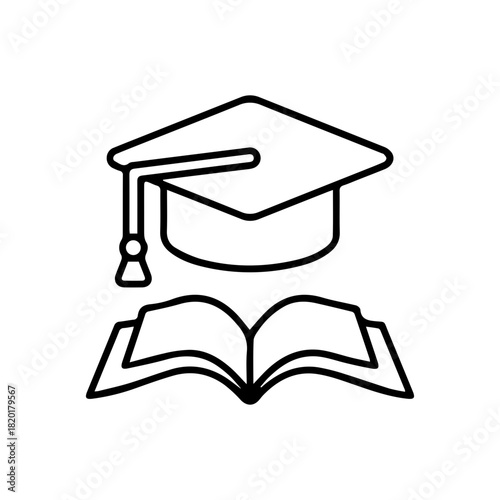 Graduation Cap and Book