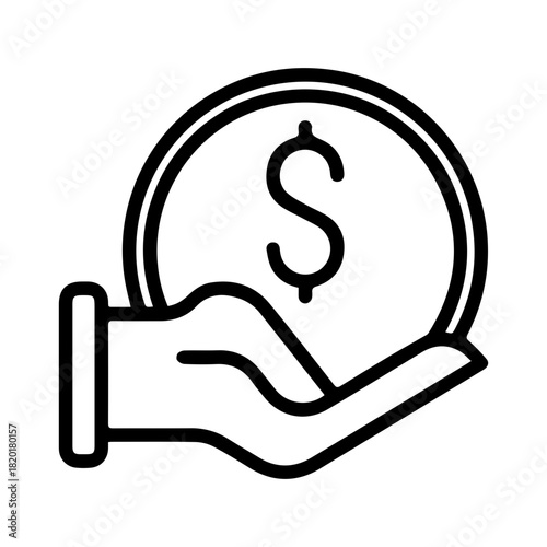 Hand Holding Money Icon