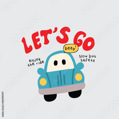 Cute little puppy car lets go doodle 