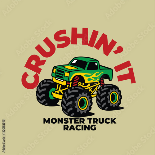 Monster truck crush in it doodle 