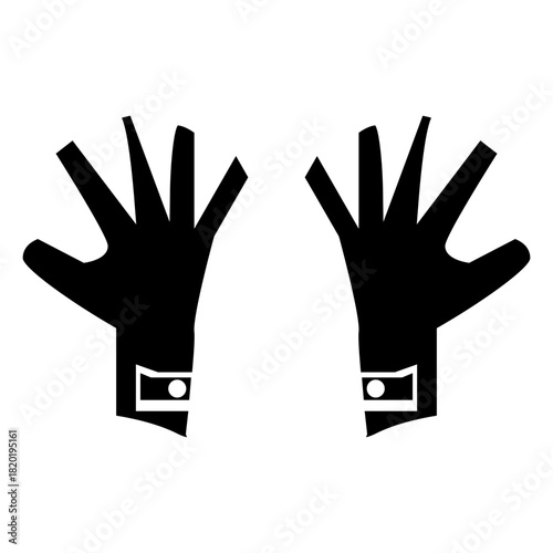 Black Motorcycle Gloves Glyph Icon Illustration Vector