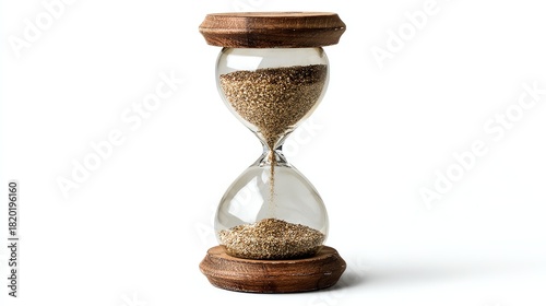 A wooden hourglass capturing the essence of time passing in a minimalist design.