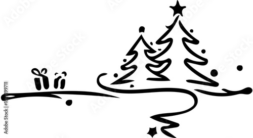 Christmas tree illustrator vector 