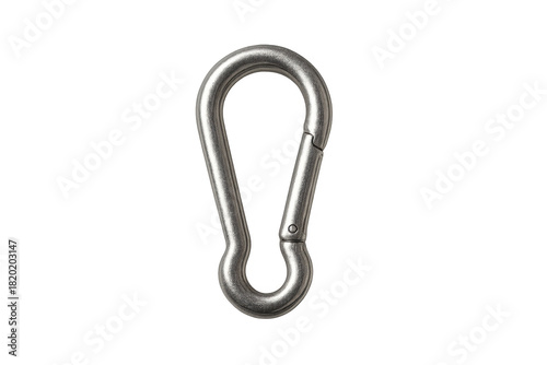Metal snap hook isolated transparent background