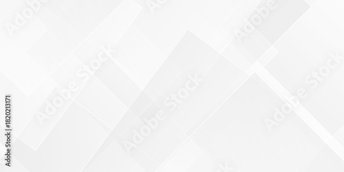 Abstract vector minimal tech gradient white, gray creative triangle geometric technology space rectangle randomly arranged white line background. paper web overlap presentation design.	
