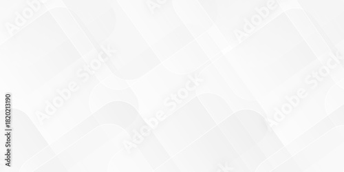 Abstract vector minimal tech gradient white, gray creative triangle geometric technology space rectangle randomly arranged white line background. paper web overlap presentation design.	