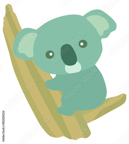 木に登るコアラのイラスト ベクター素材