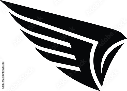 Stylized falcon wing emblem with geometric accents
