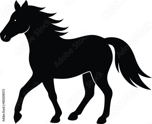 Elegant horse silhouette icon for digital and print use